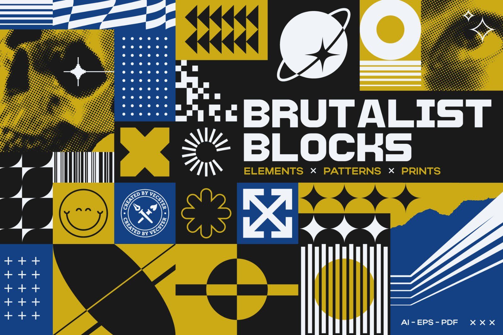 Brutalist Blocks Vector Pack