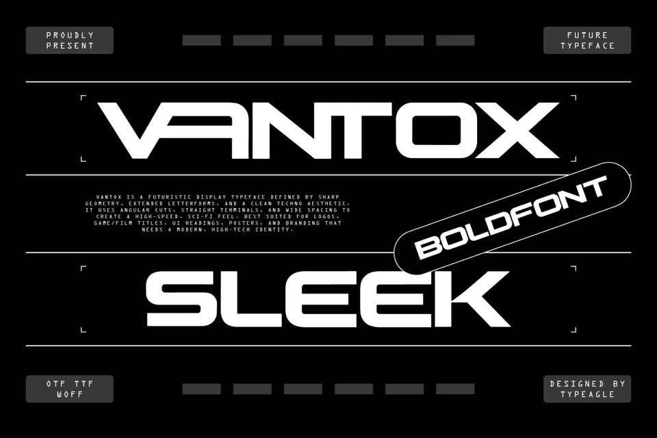 Vantox - Futuristic Display Font