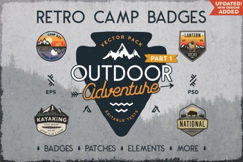 Retro Camp Badges / Stickers Vol.1