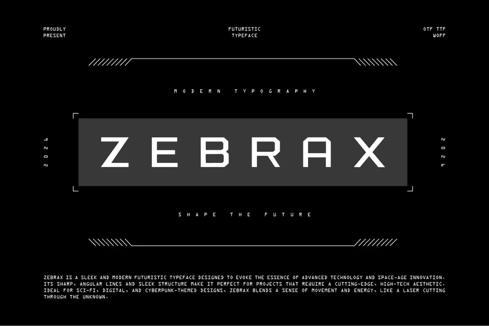 Zebrax - Futuristic Display Font