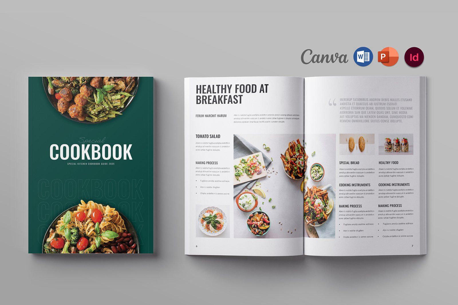 Cookbook Recipe Book Template