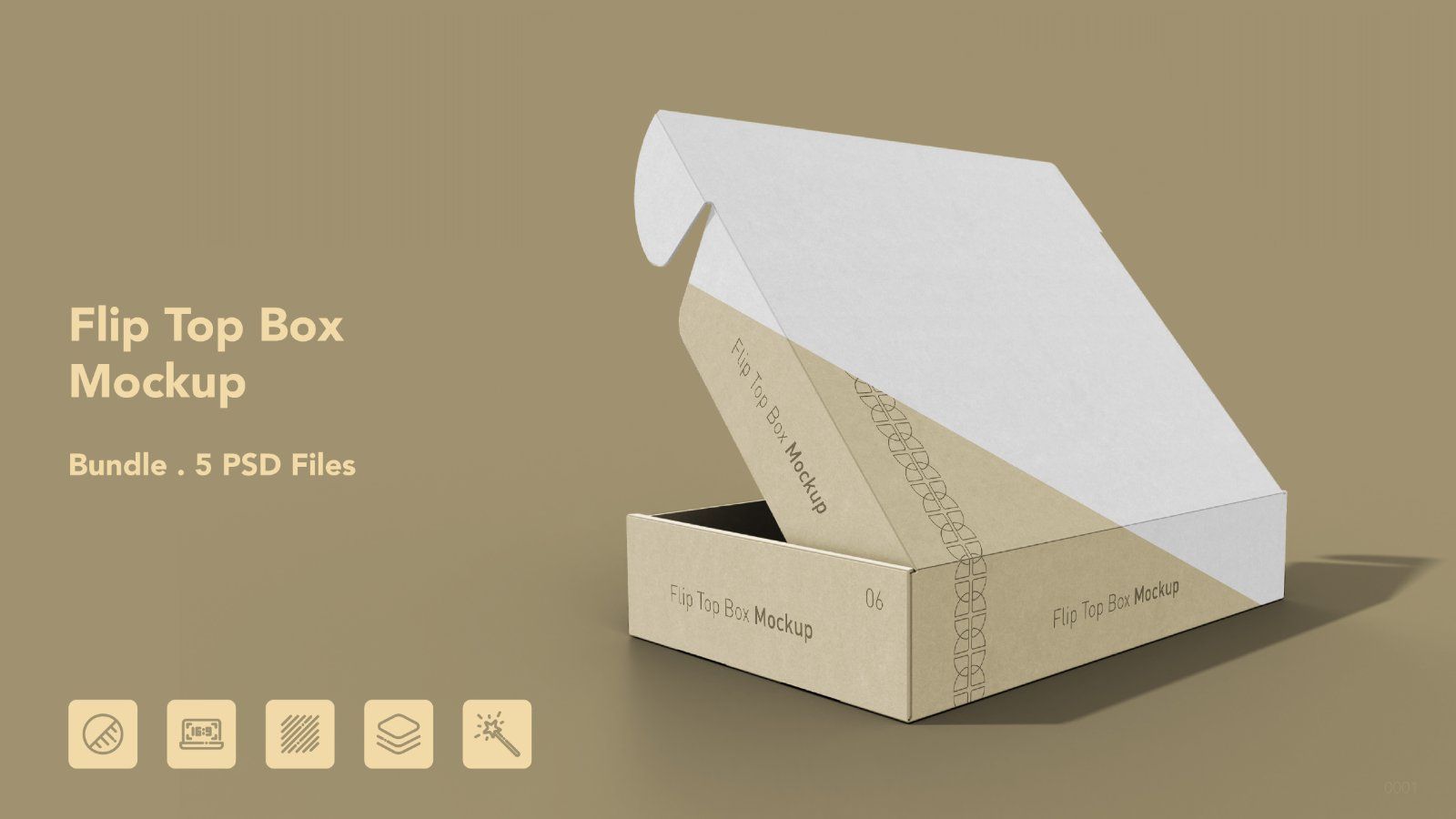 Flip Top Box Mockup Bundle – 5 PSD Packaging Mockups