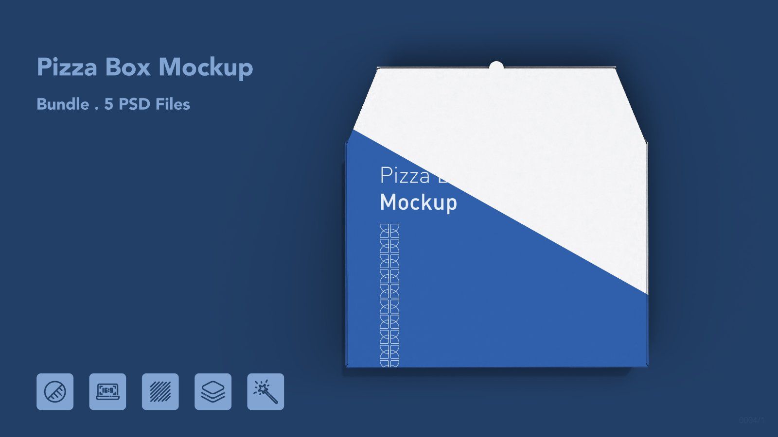 Pizza Box Mockup Bundle – 5 PSD Files, Food Packaging Mockup
