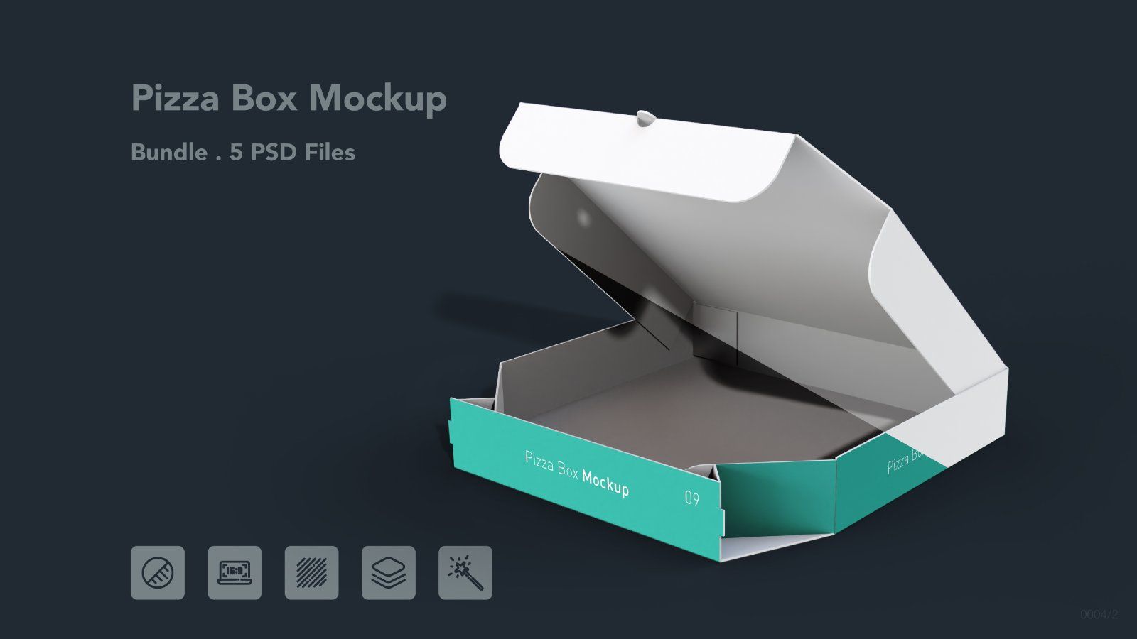 Pizza Box Mockups – 5 PSD Files, Food Packaging Mockup