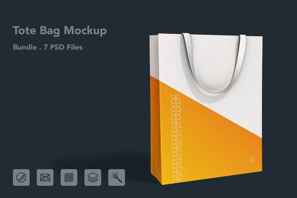 Tote Bag Mockup Bundle – 7 PSD Files, Shopping Bag Branding Mockup