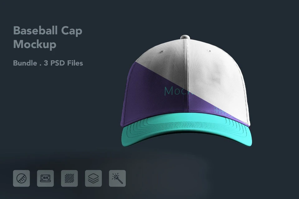 Baseball Cap Mockup – Hat Design, 3 PSD Files