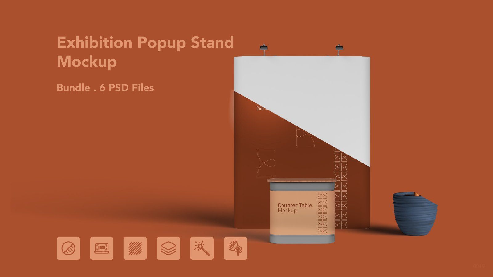 Exhibition Popup Stand Mockup – Trade Show Booth Display, 6 PSD Files