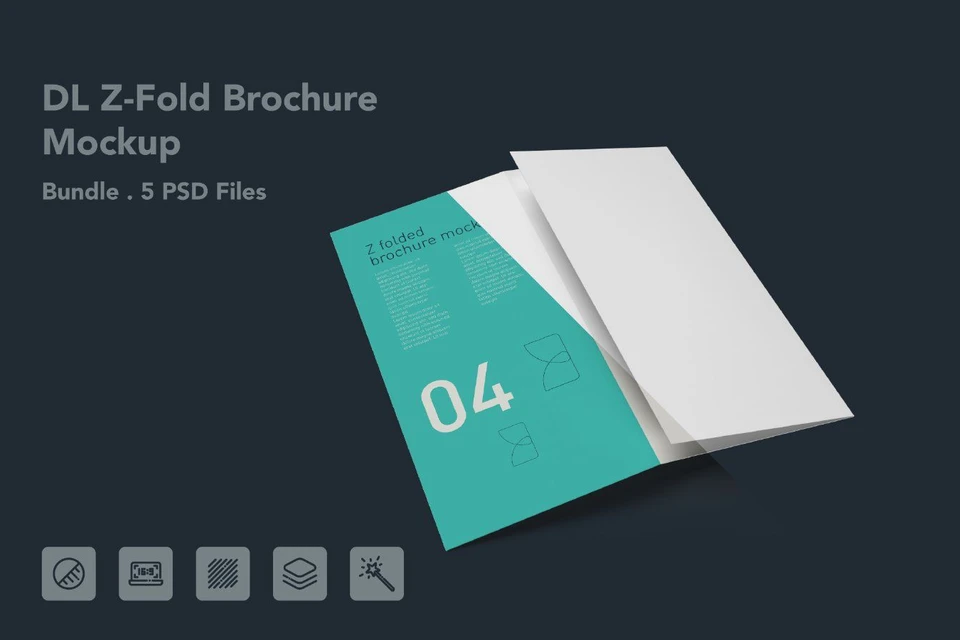 DL Z-Fold Brochure Mockup - 5PSDs