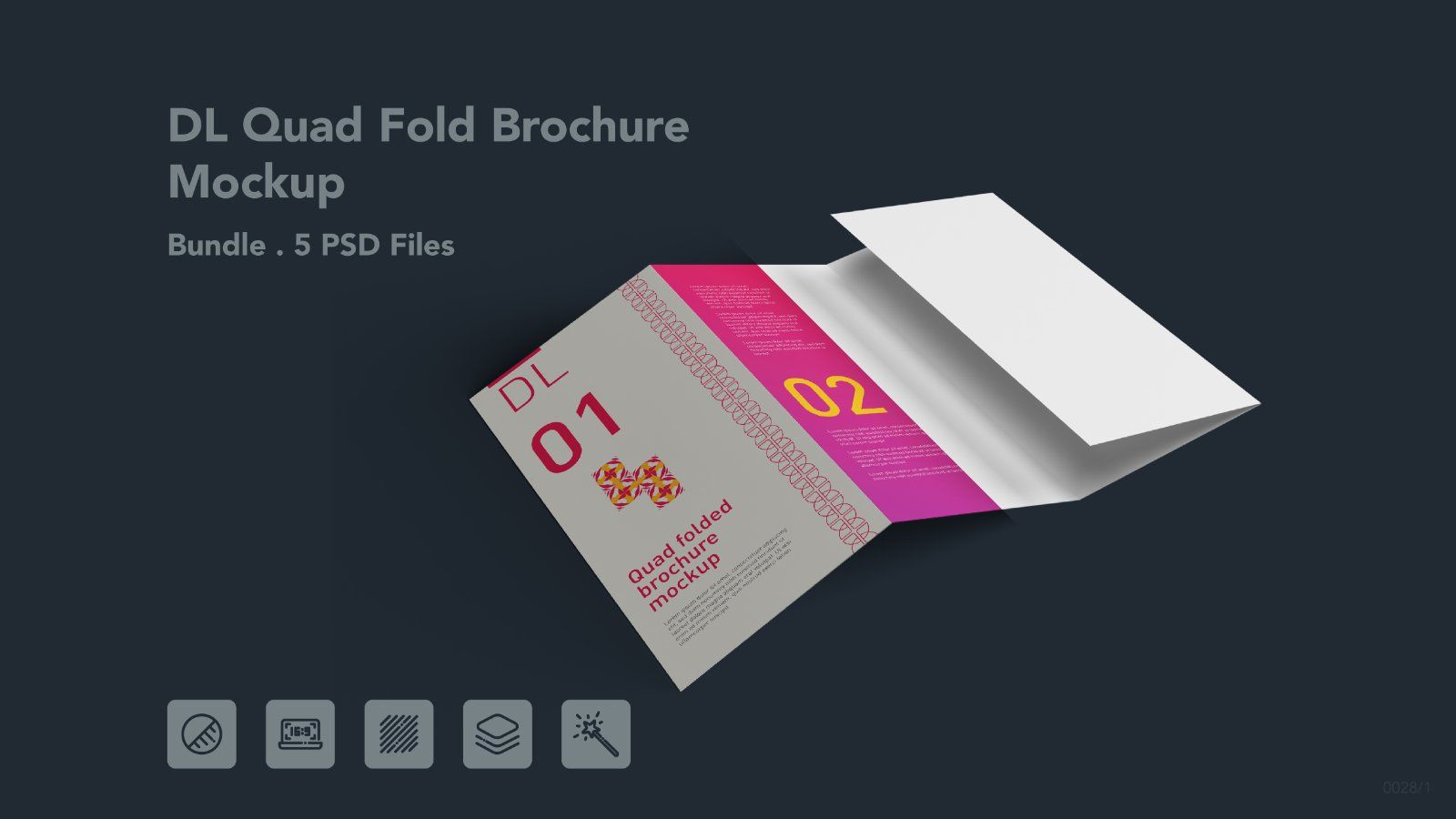 DL Quad Fold Brochure Mockup - 5 PSDs — image 1