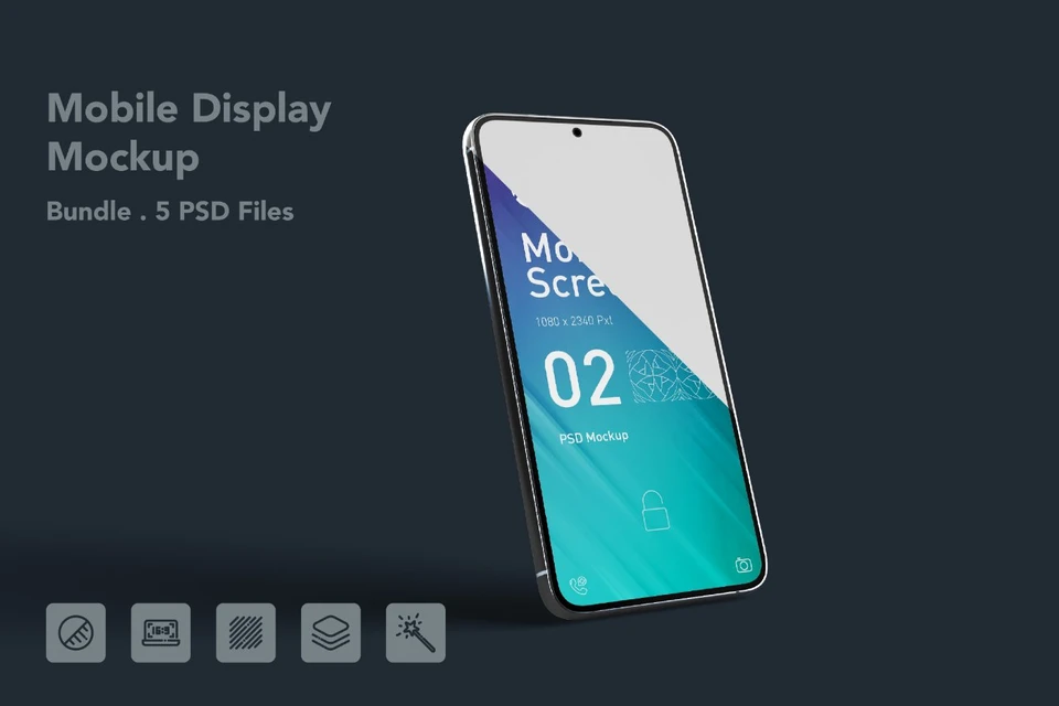Smartphone Screen Mockup - 5 PSDs