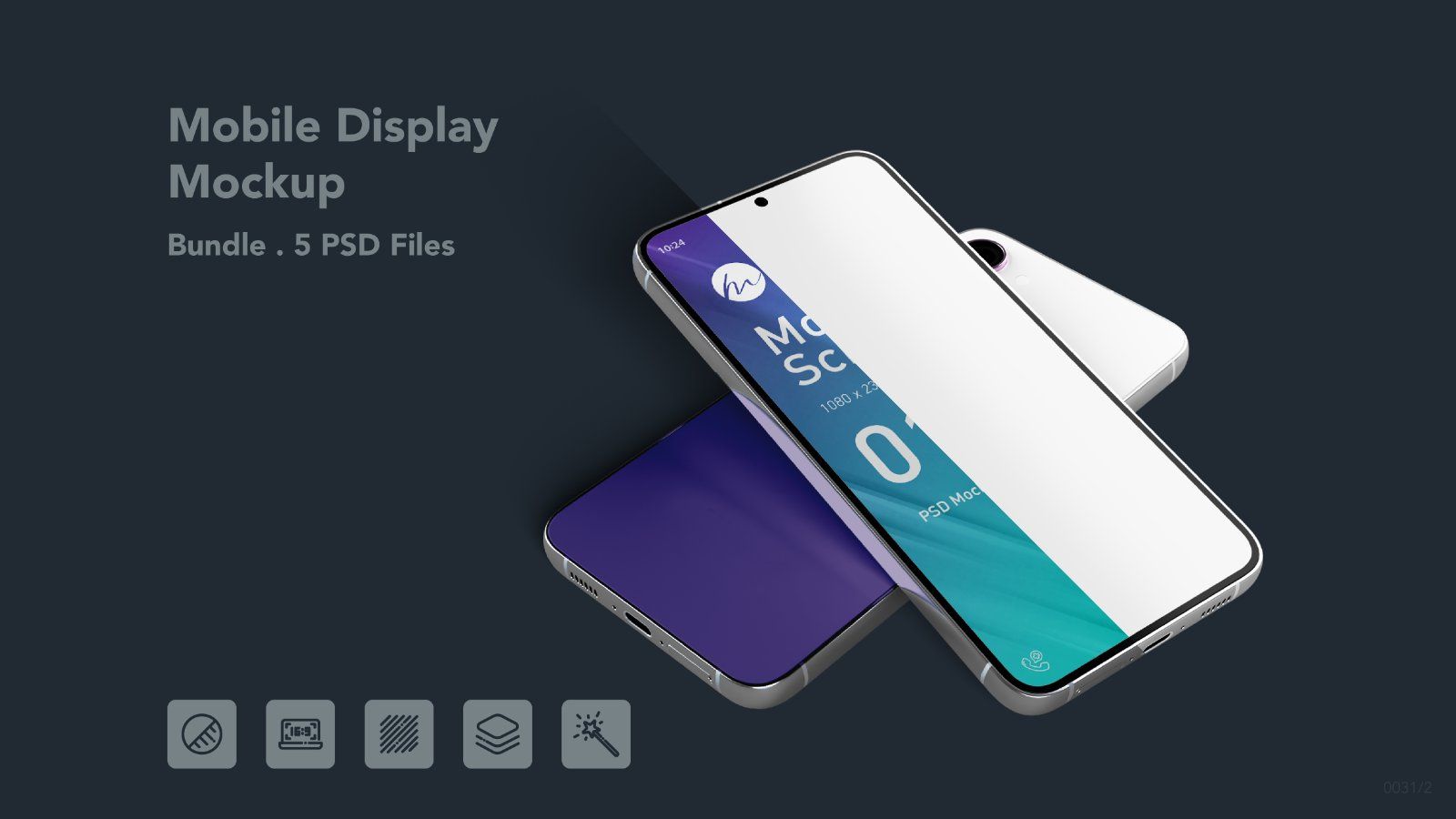 Mobile screen mockup - 5 PSDs
