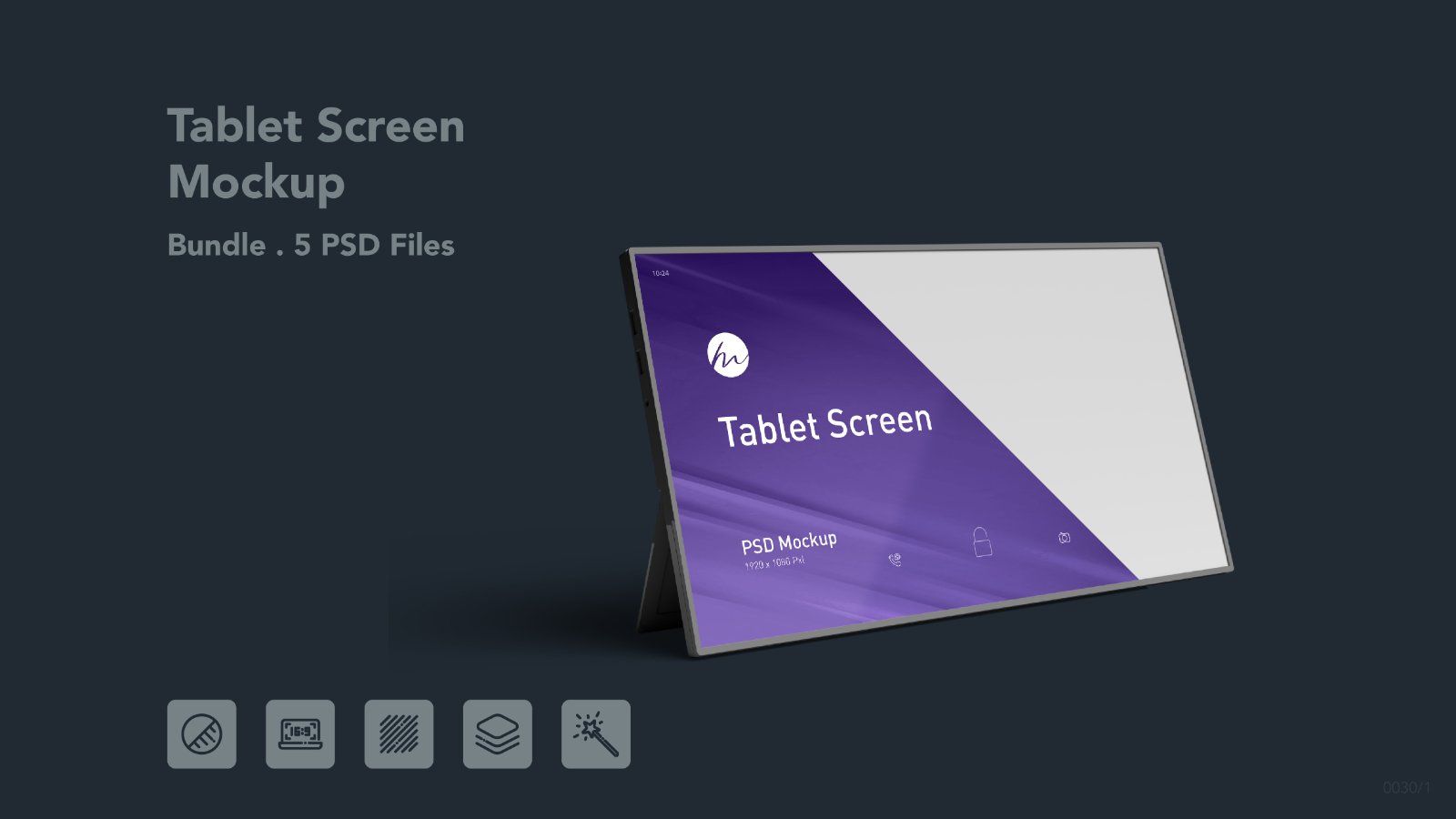 Tablet Screen Mockup - 5 PSDs