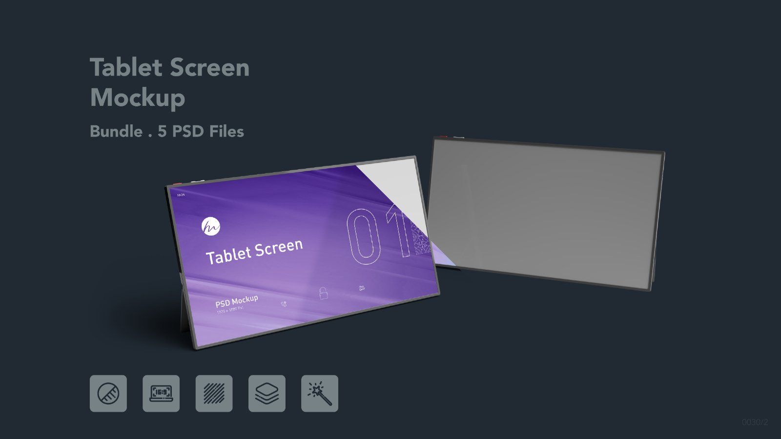 Tablet Screen Mockups - 5 PSDs