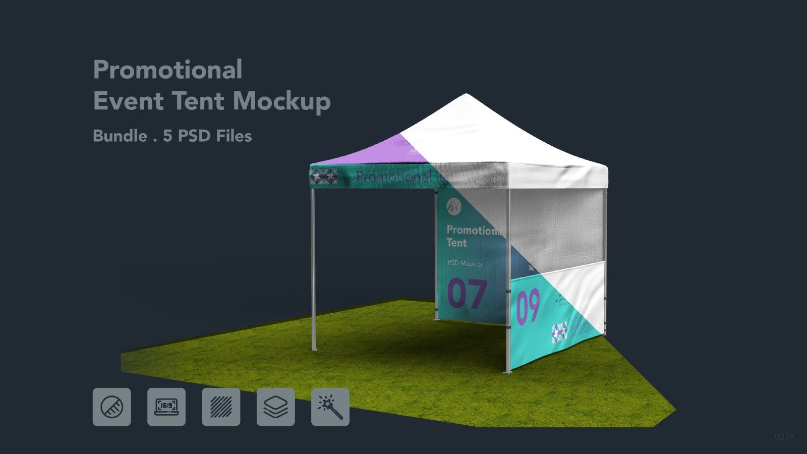 Promotional Pop Up Canopy Tent Mockup – 5 PSD Bundle