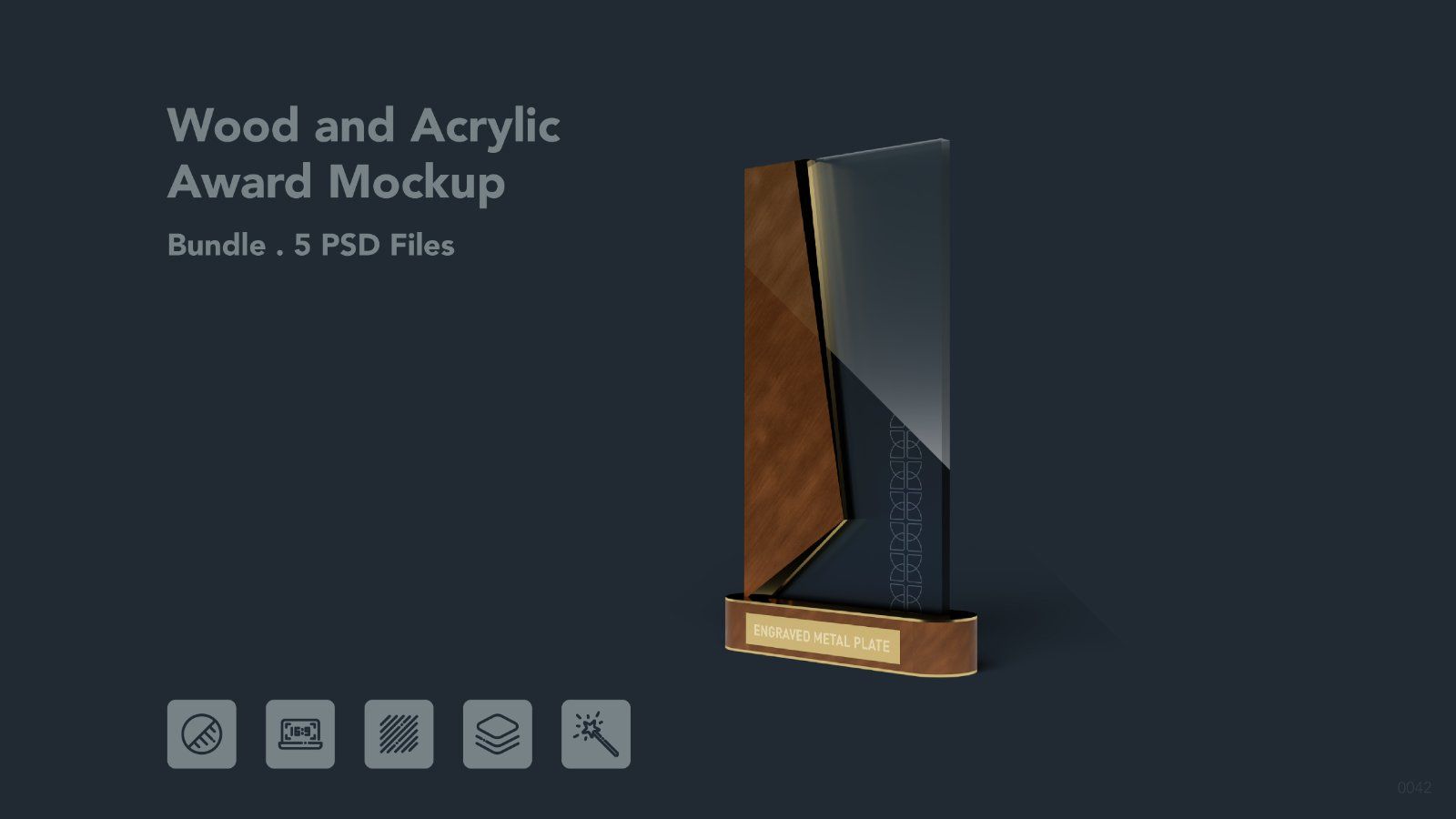 Wood and Acrylic Award Trophy Mockup — image 1