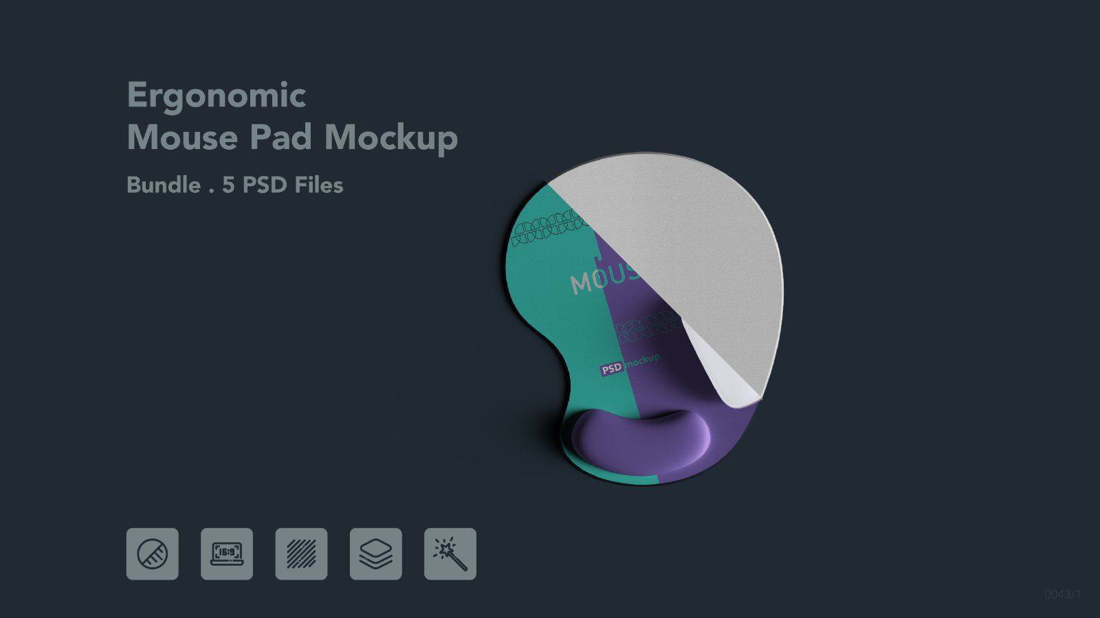 Ergonomic Mouse Pad with Wrist Rest Mockup - 5 PSDs — image 1
