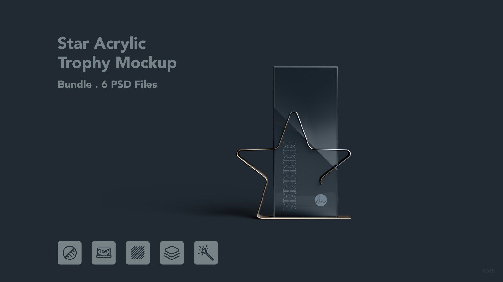 Star Frame Acrylic Trophy Mockup – 5 PSDs — image 1