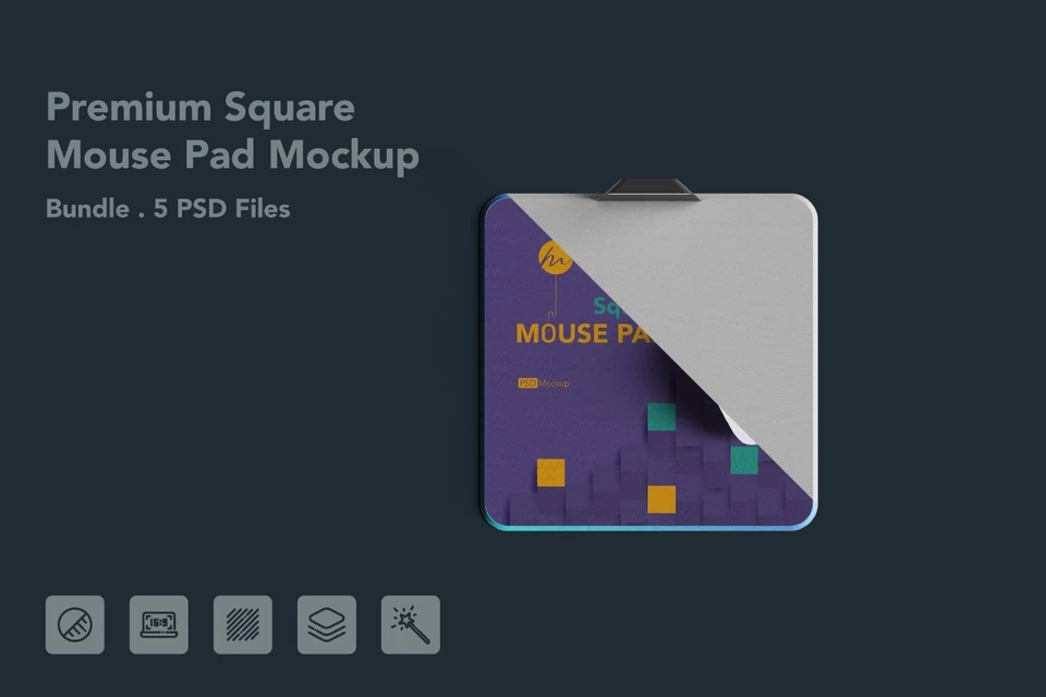 Premium Square Mouse Pad - 5 PSDs Bundle