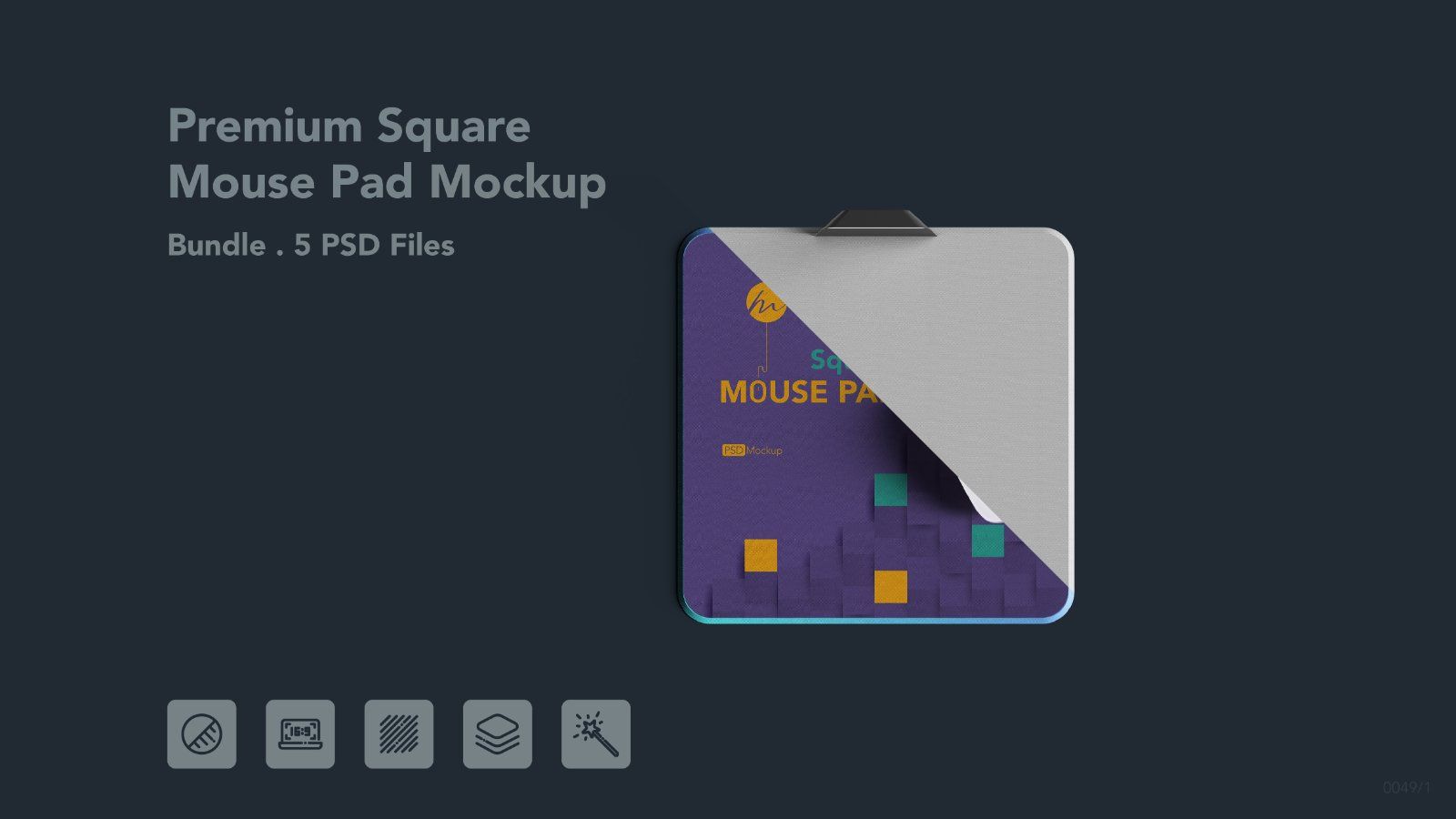 Premium Square Mouse Pad - 5 PSDs Bundle — image 1