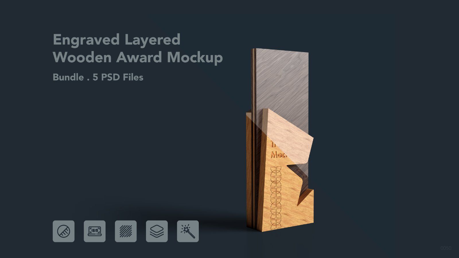 Engraved Layered Wooden Star Award - 5 PSDs — image 1