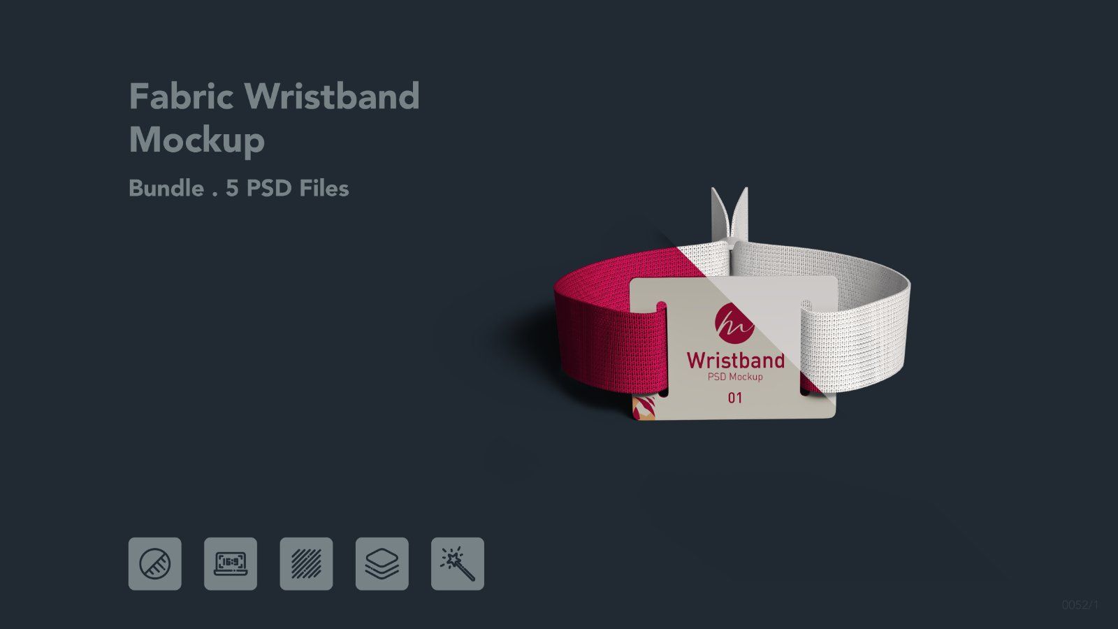 Fabric Event Wristband with ID Card - 5 PSDs — image 1