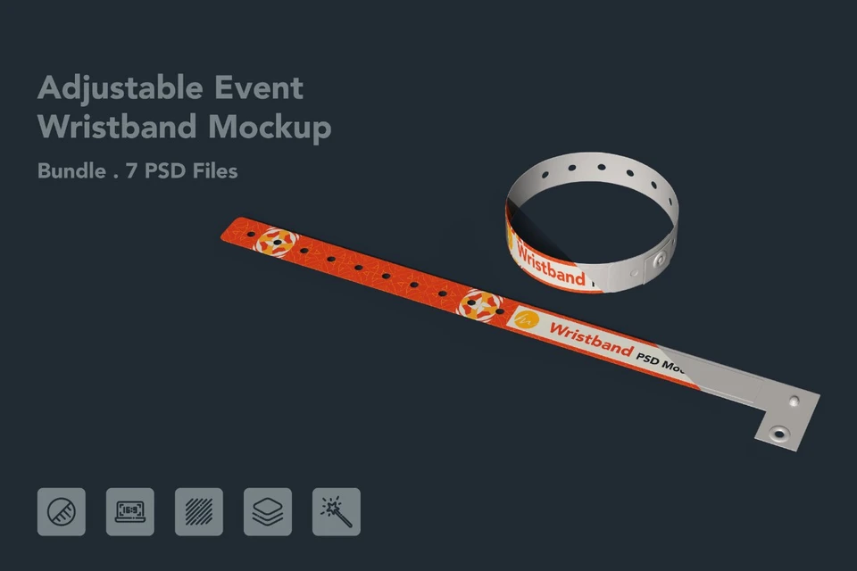 Adjustable Event Wristband - 7 PSDs