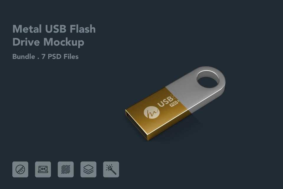 Metal USB Flash Drive - 7 PSDs