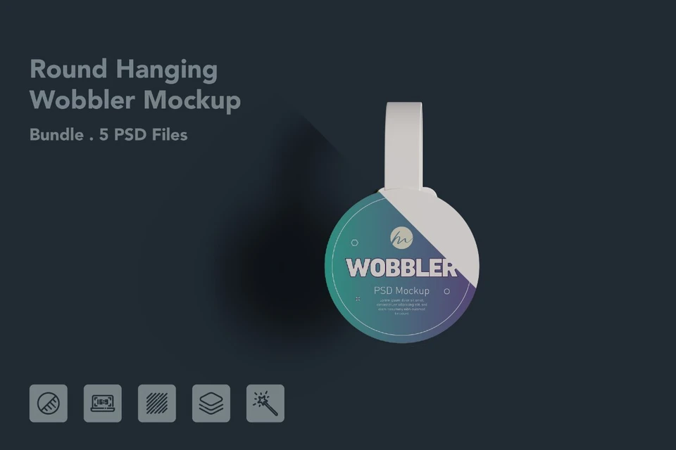 Round Hanging Wobbler Display - 5 PSDs