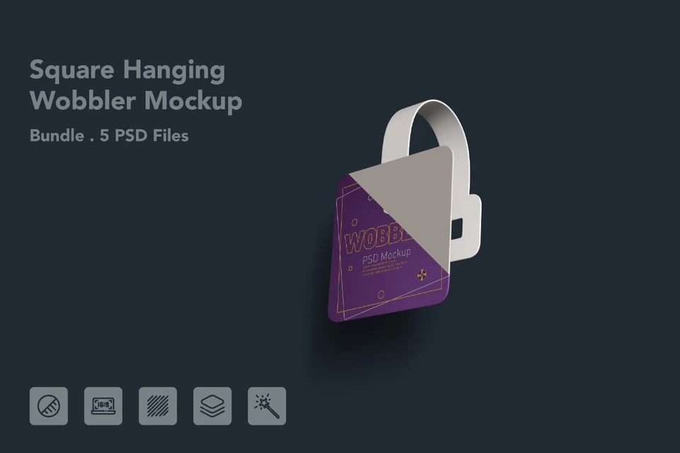 Square Hanging Wobbler Display - 5 PSDs