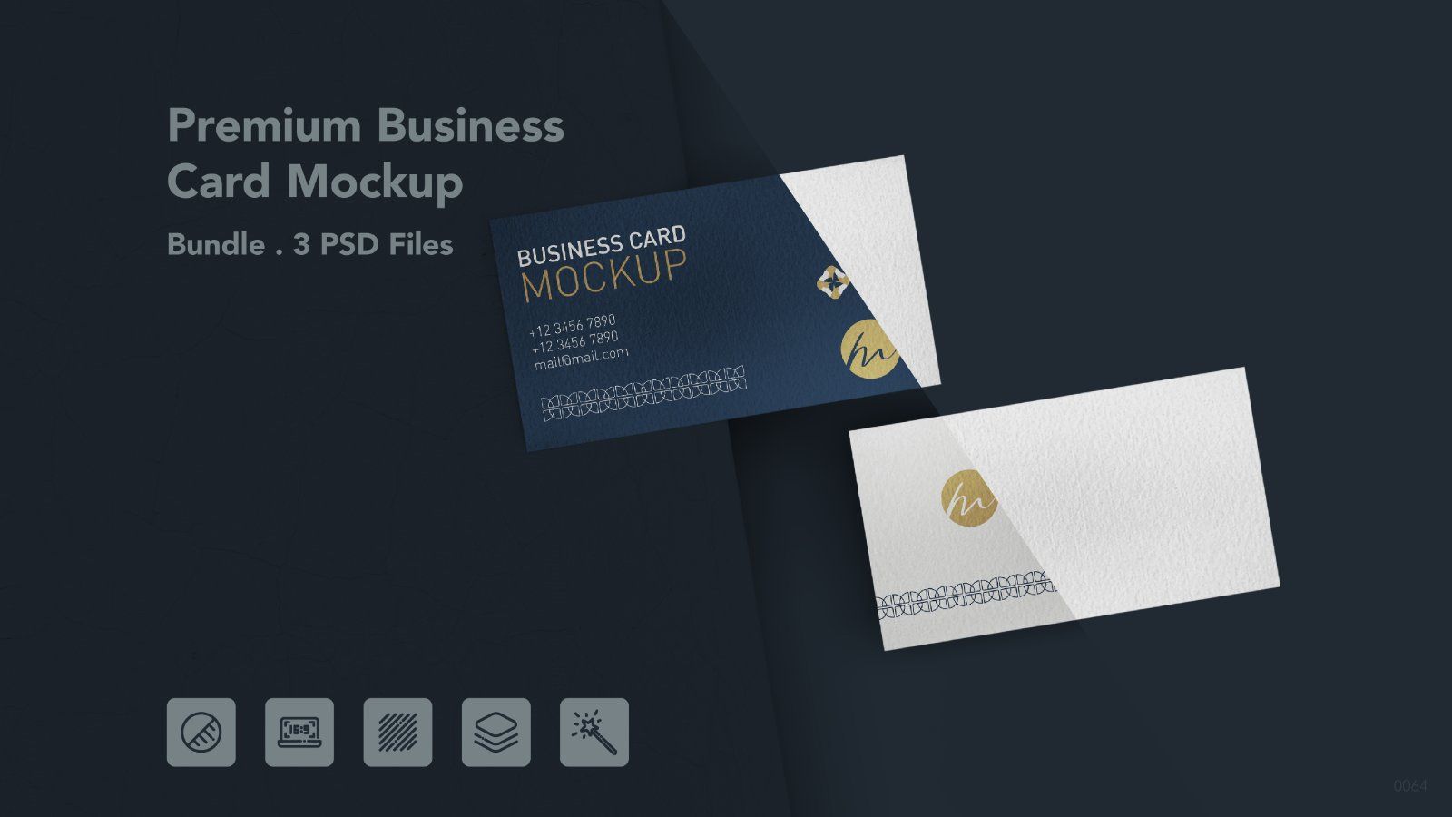 Premium Business Card PSD Mockup - 5 PSDs — image 1