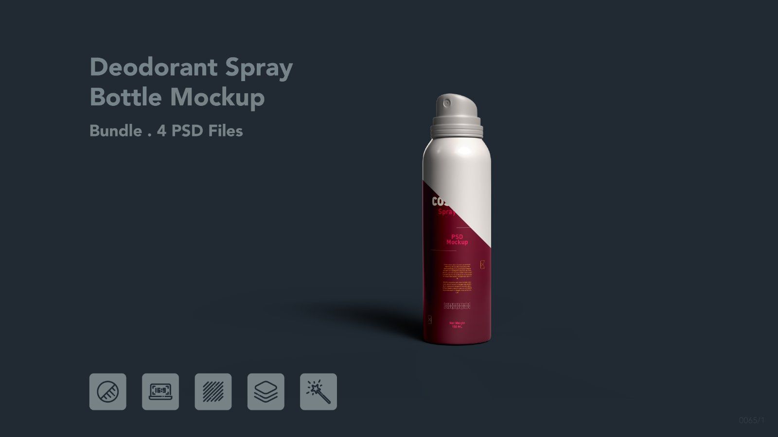 Deodorant Body Spray Can PSD Mockup - 4 PSDs — image 1