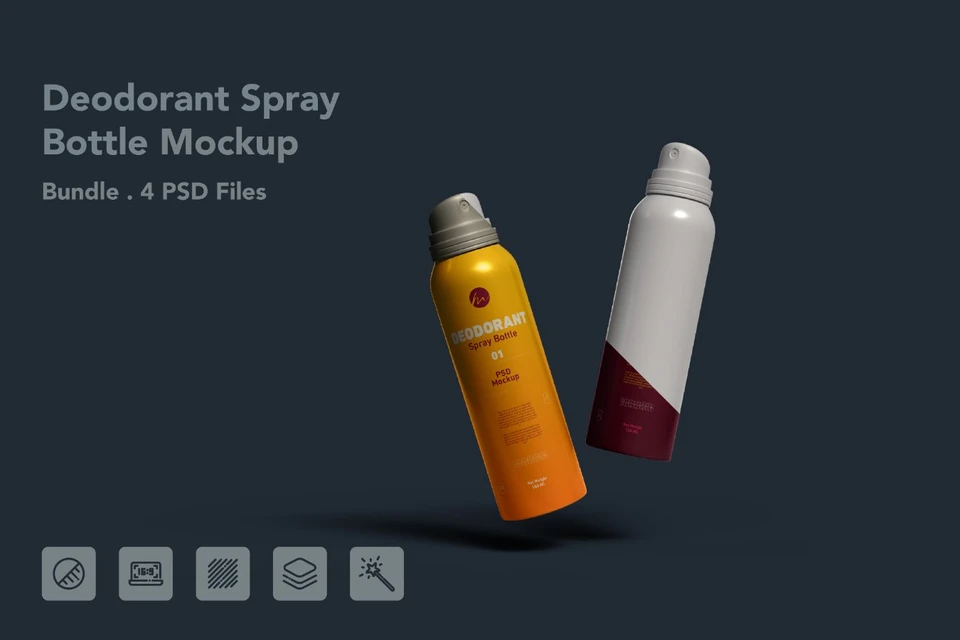 Deodorant Body Spray Can PSD Mockup - 4-PSD