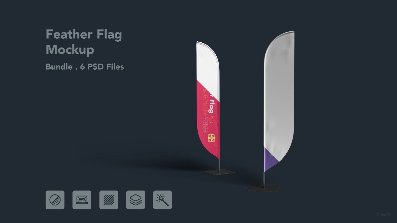 Feather Flag Banner PSD Mockup - 6 PSDs — image 1
