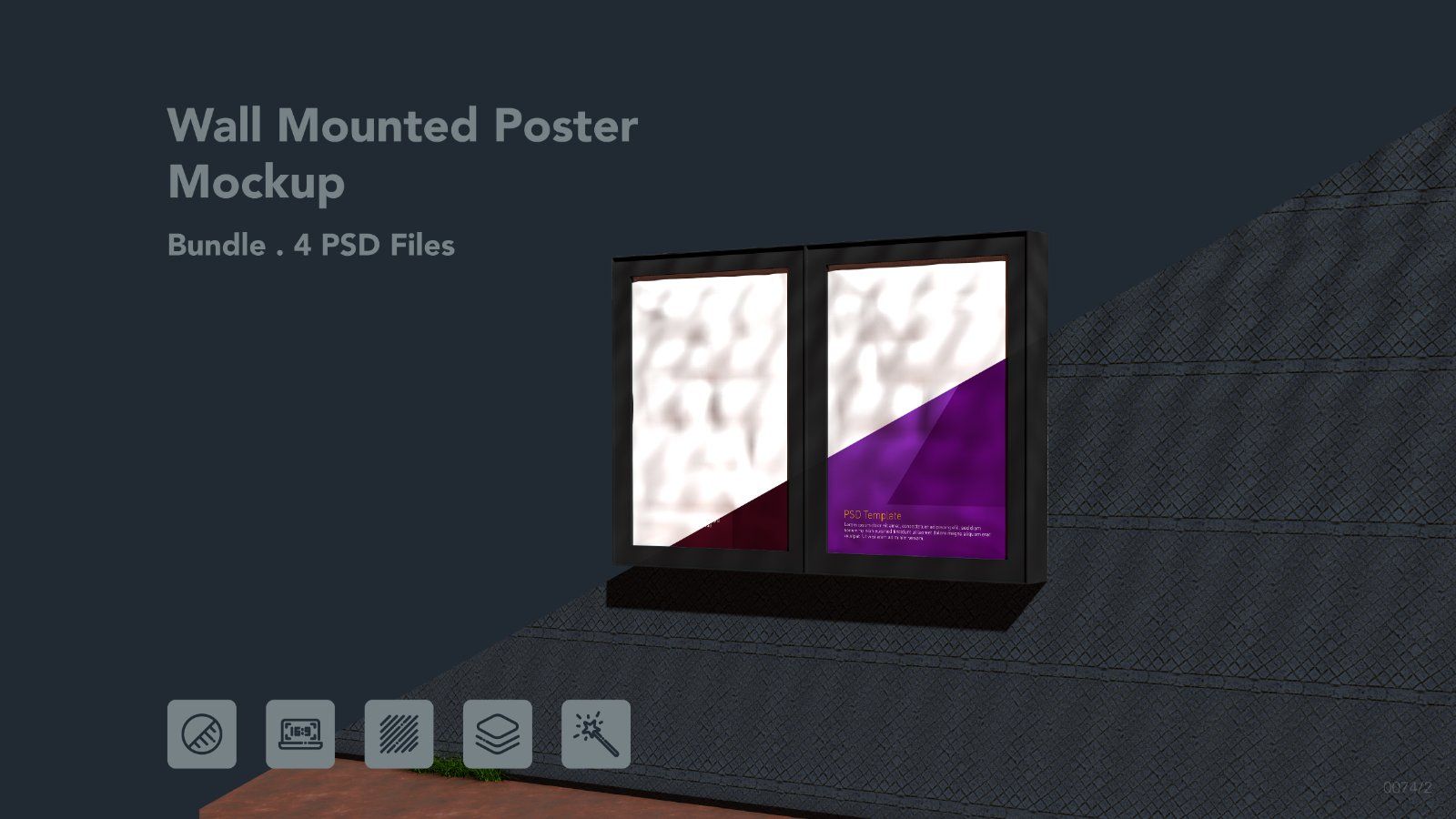 Outdoor Wall Mounted Poster Frame Mockup - 4 PSDs — image 1
