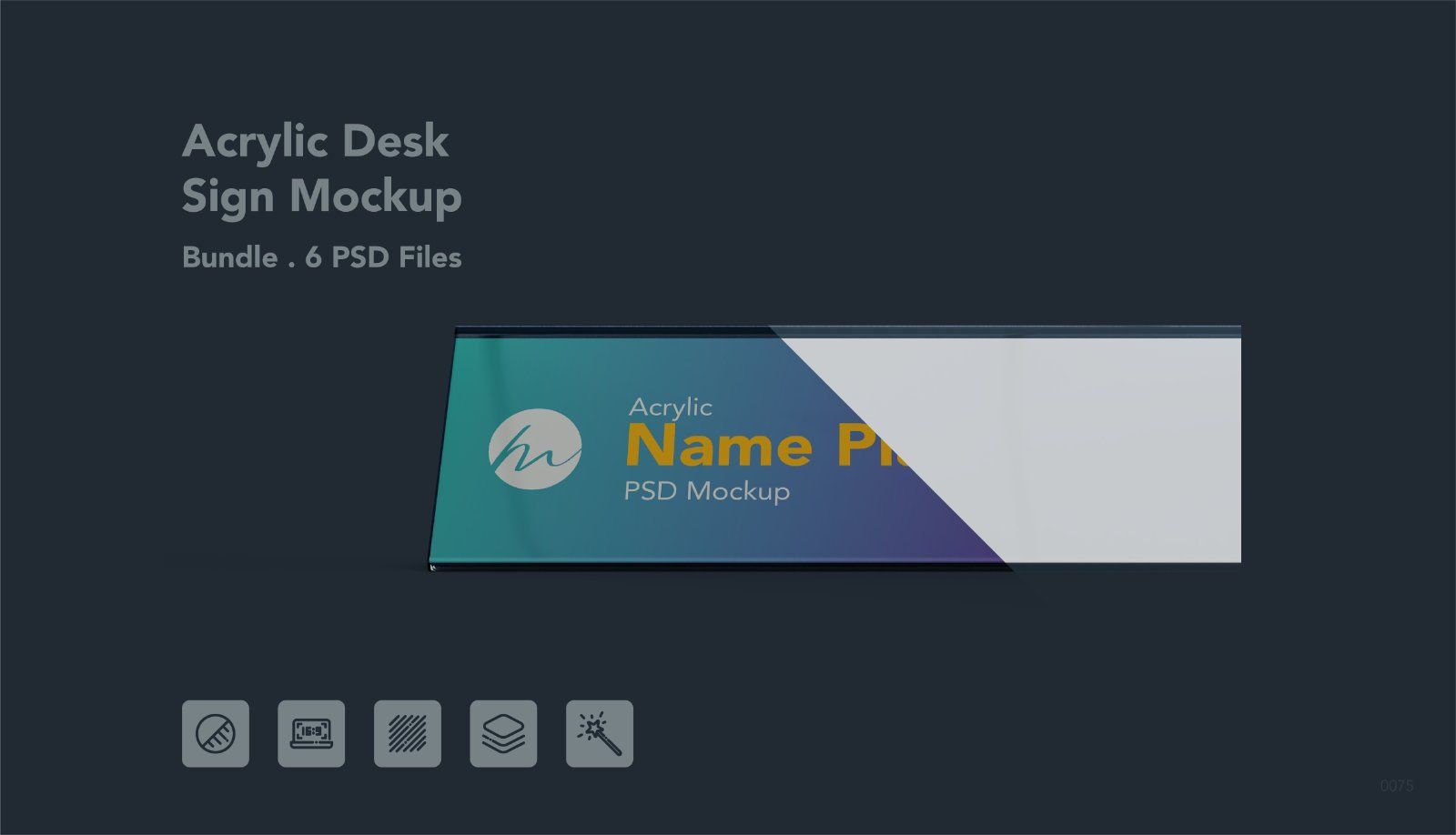 Acrylic Desk Name Plate Mockup - 6 PSDs — image 1