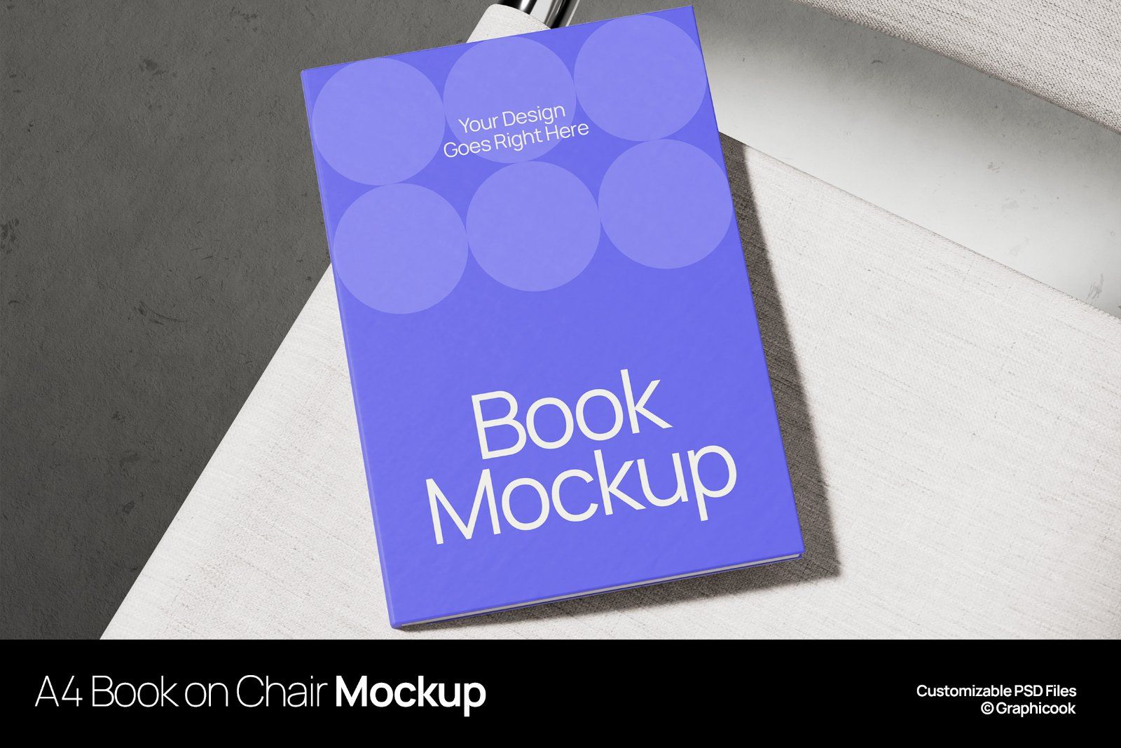 A4 Book On Chair Mockup