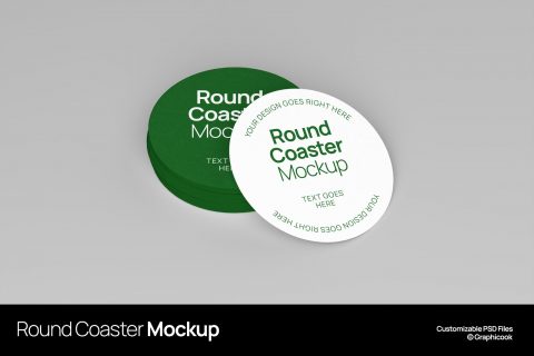 Round Coaster Mockup
