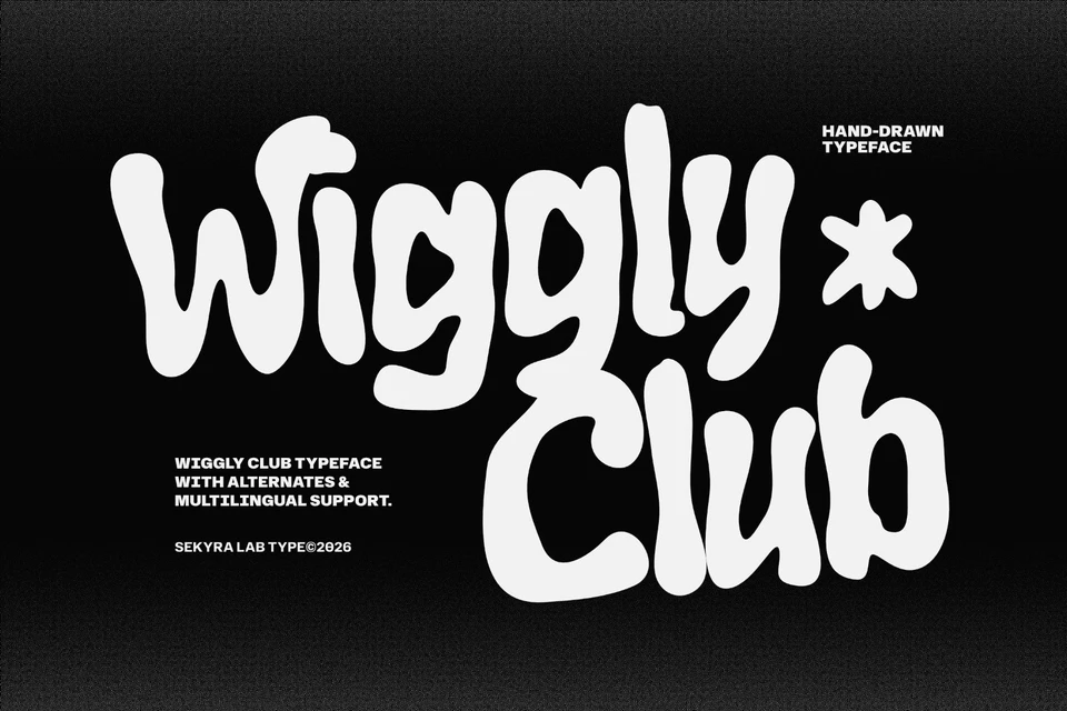 Wiggly Club - Hand Drawn Font