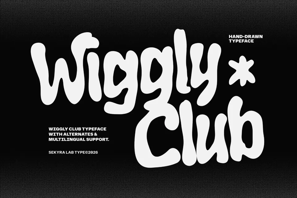 Wiggly Club - Hand Drawn Font