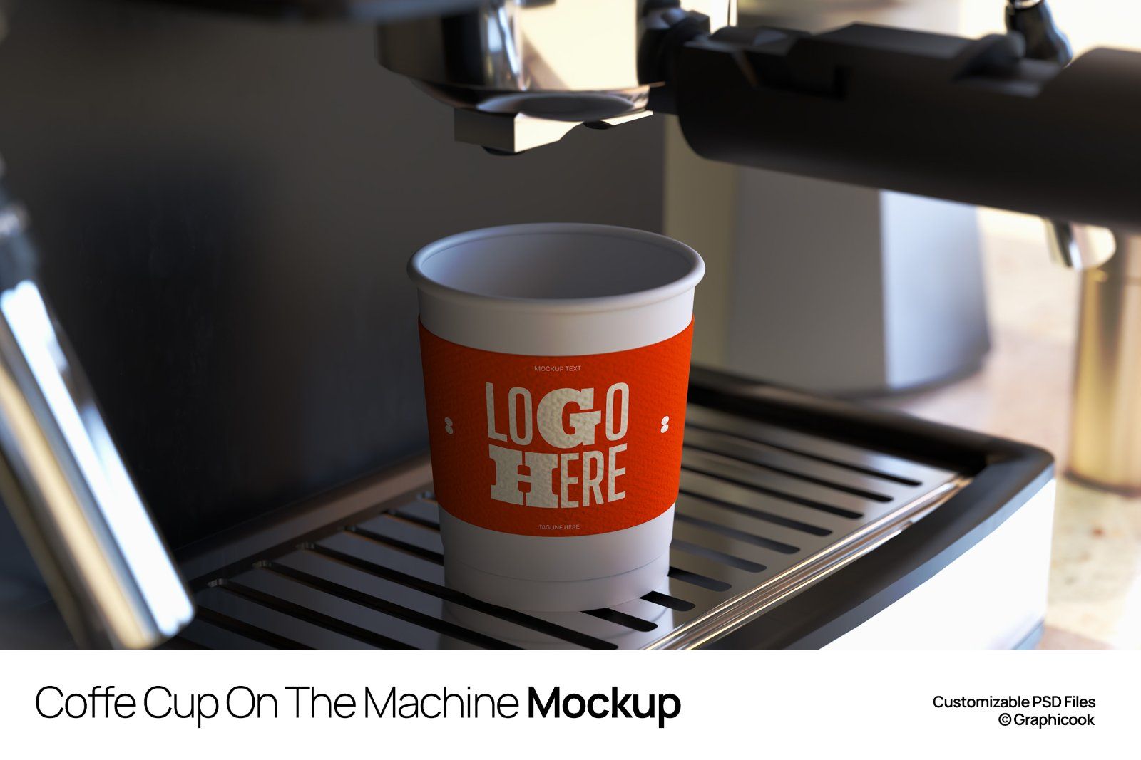 Coffee Cup On The Machine Mockup