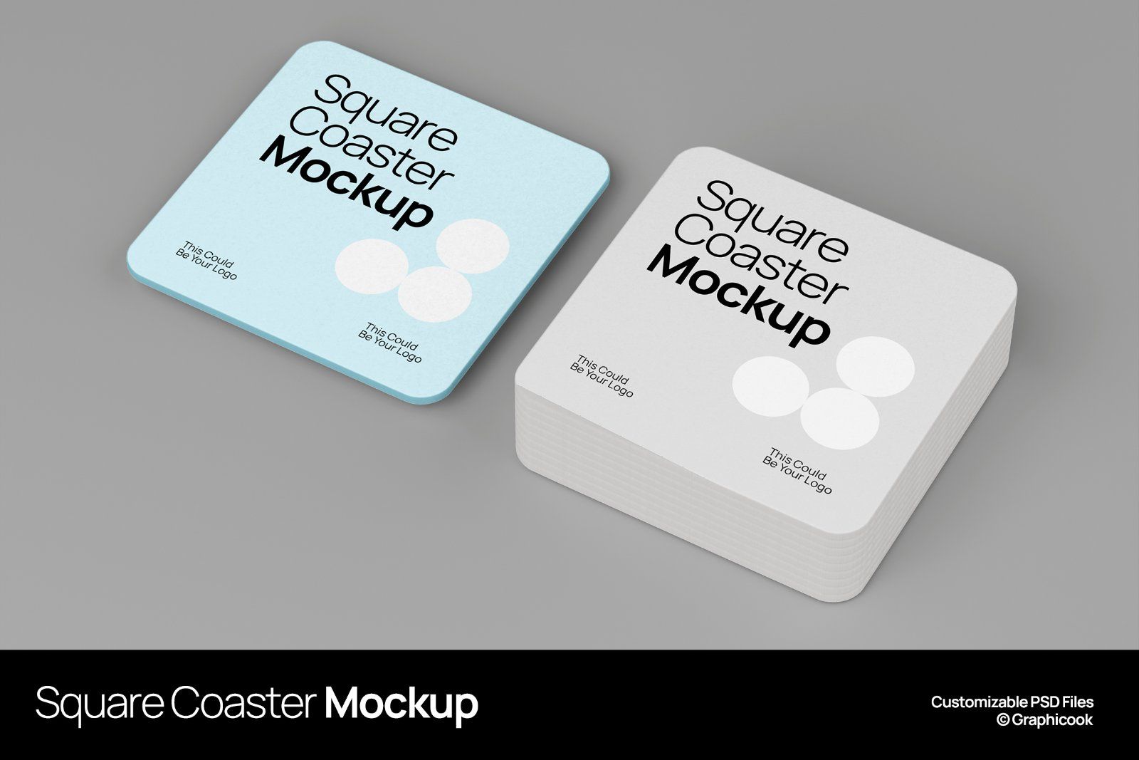 Square Coaster Mockup