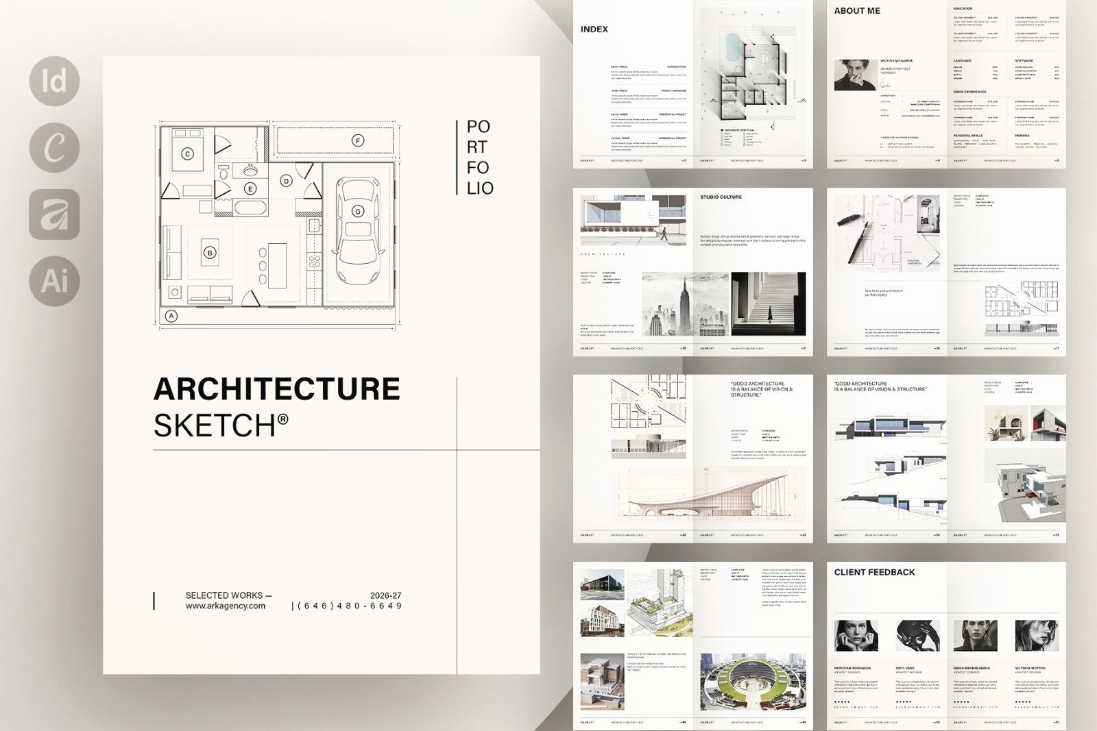 Architecture Sketch Design Portfolio Template