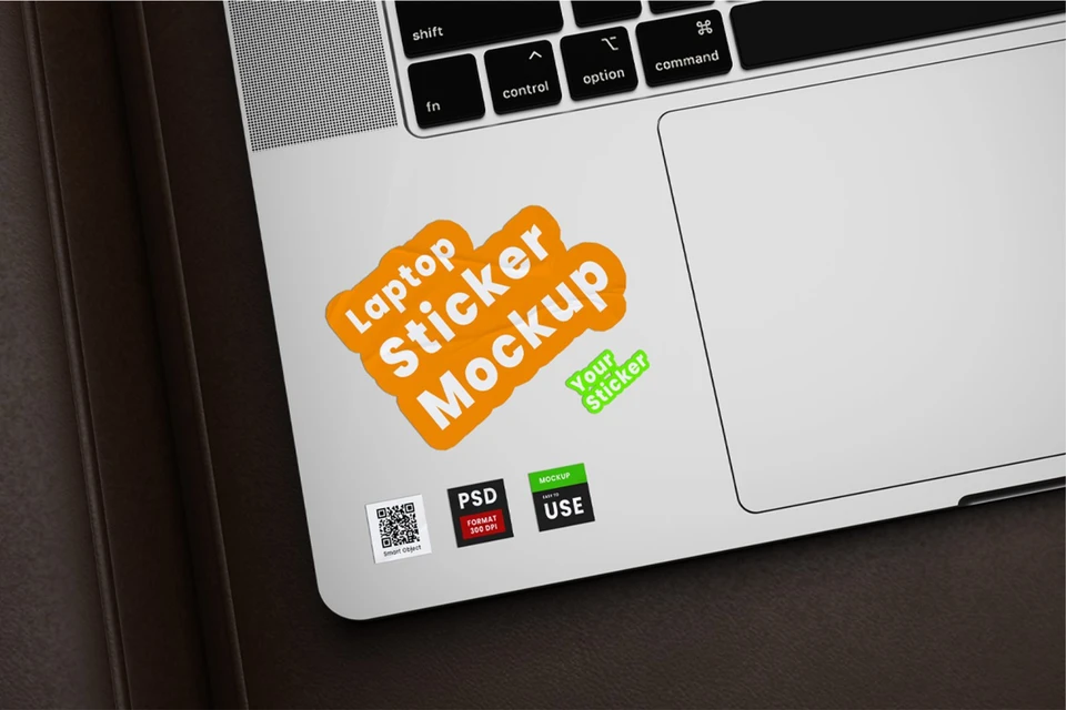 Laptop Sticker Mockup