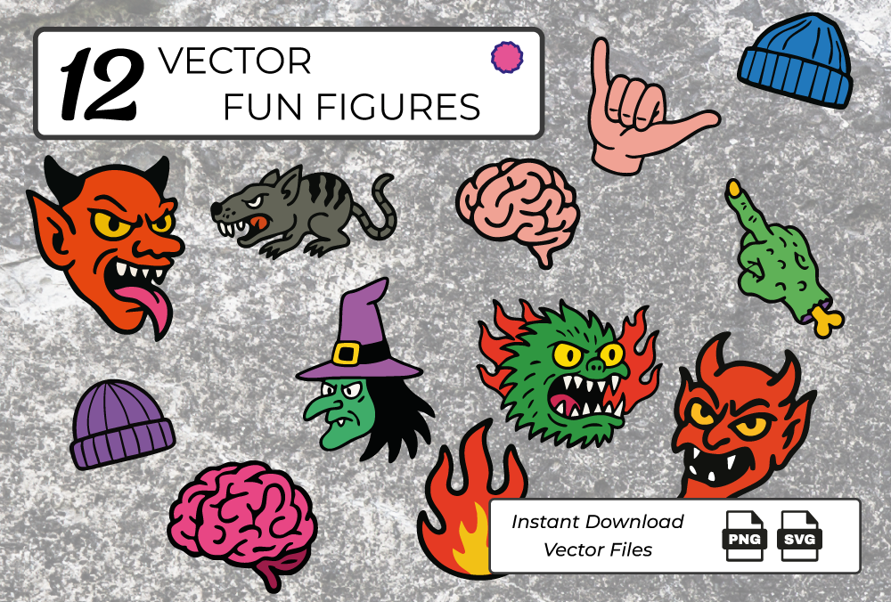 Fun Monsters Design - Vector Files - PNG - SVG — image 1