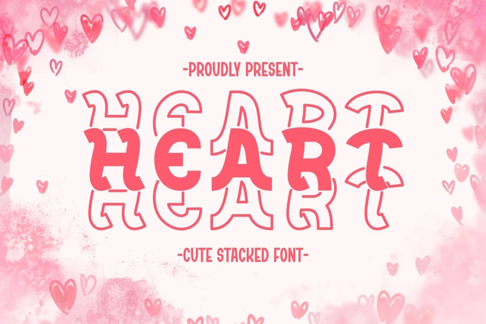 Heart - Cute Stacked Font