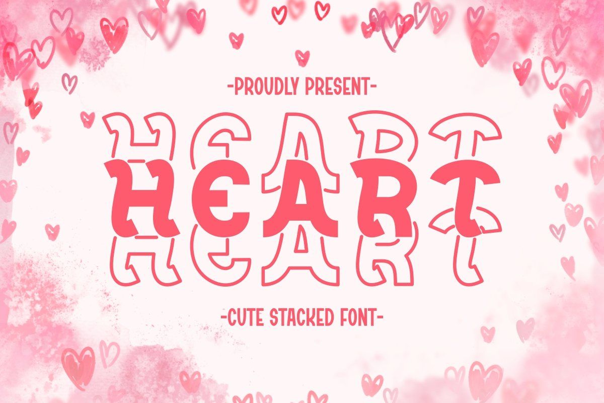 Heart - Cute Stacked Font — image 1