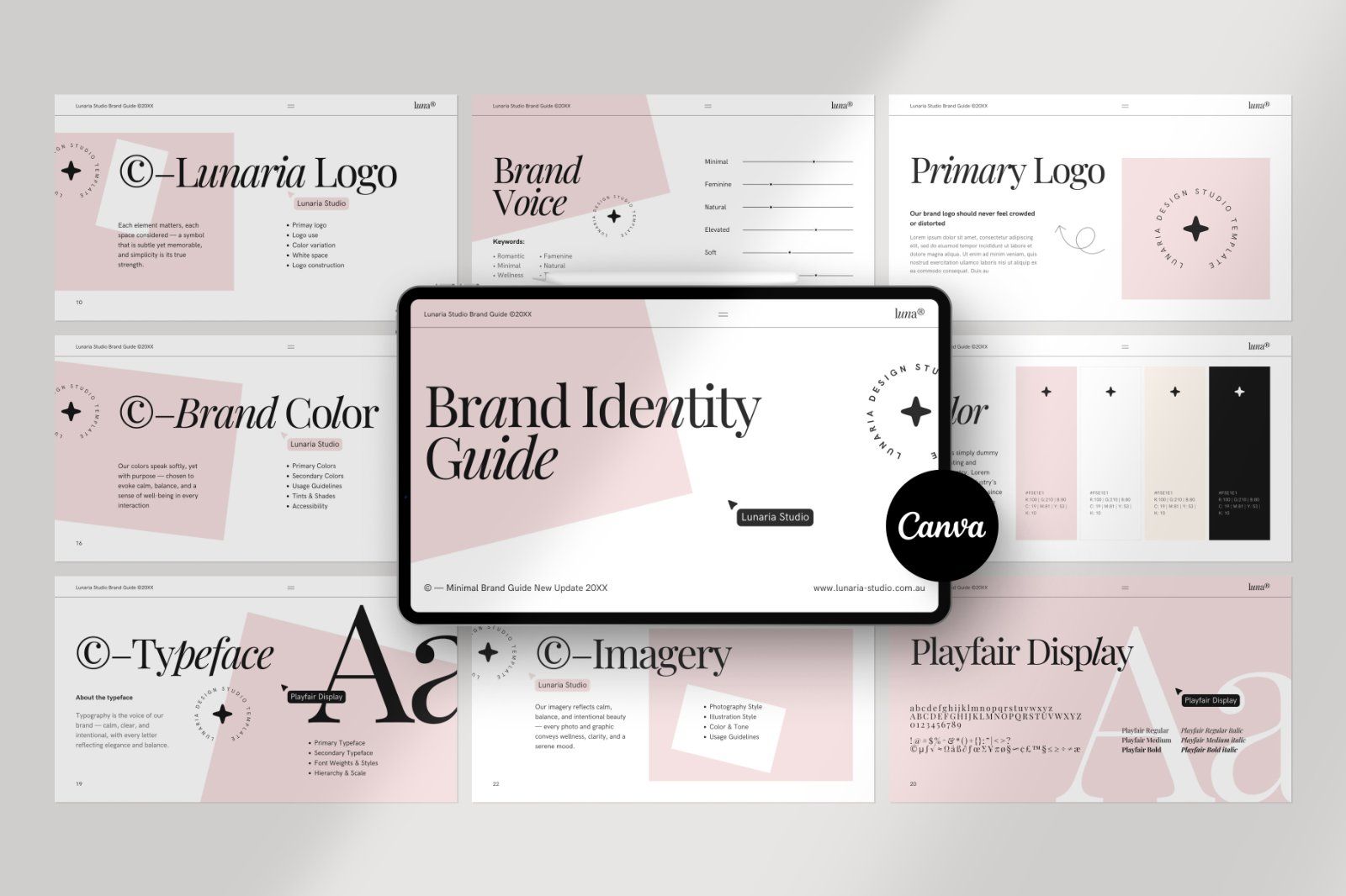 Lunaria Minimal Brand Guide Canva