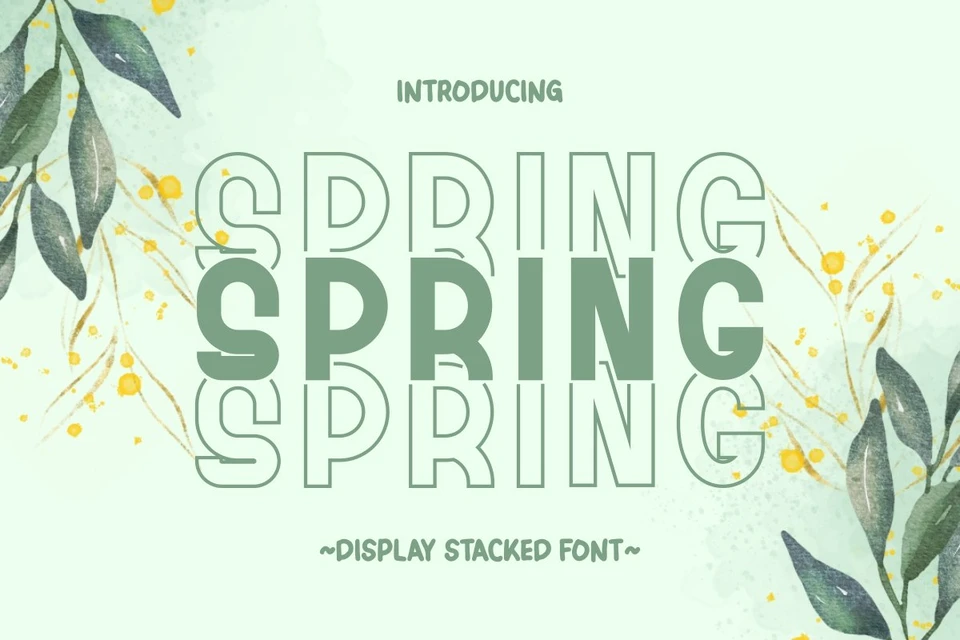 Spring - Display Stacked Font