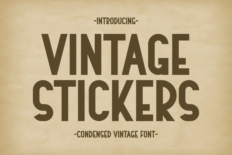 Vintage Stickers - Condensed Vintage Font