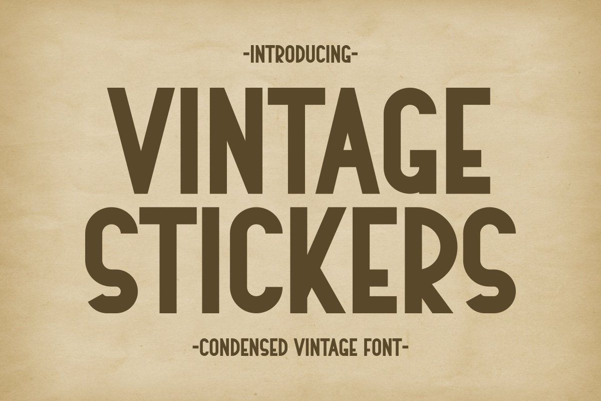 Vintage Stickers - Condensed Vintage Font — image 1
